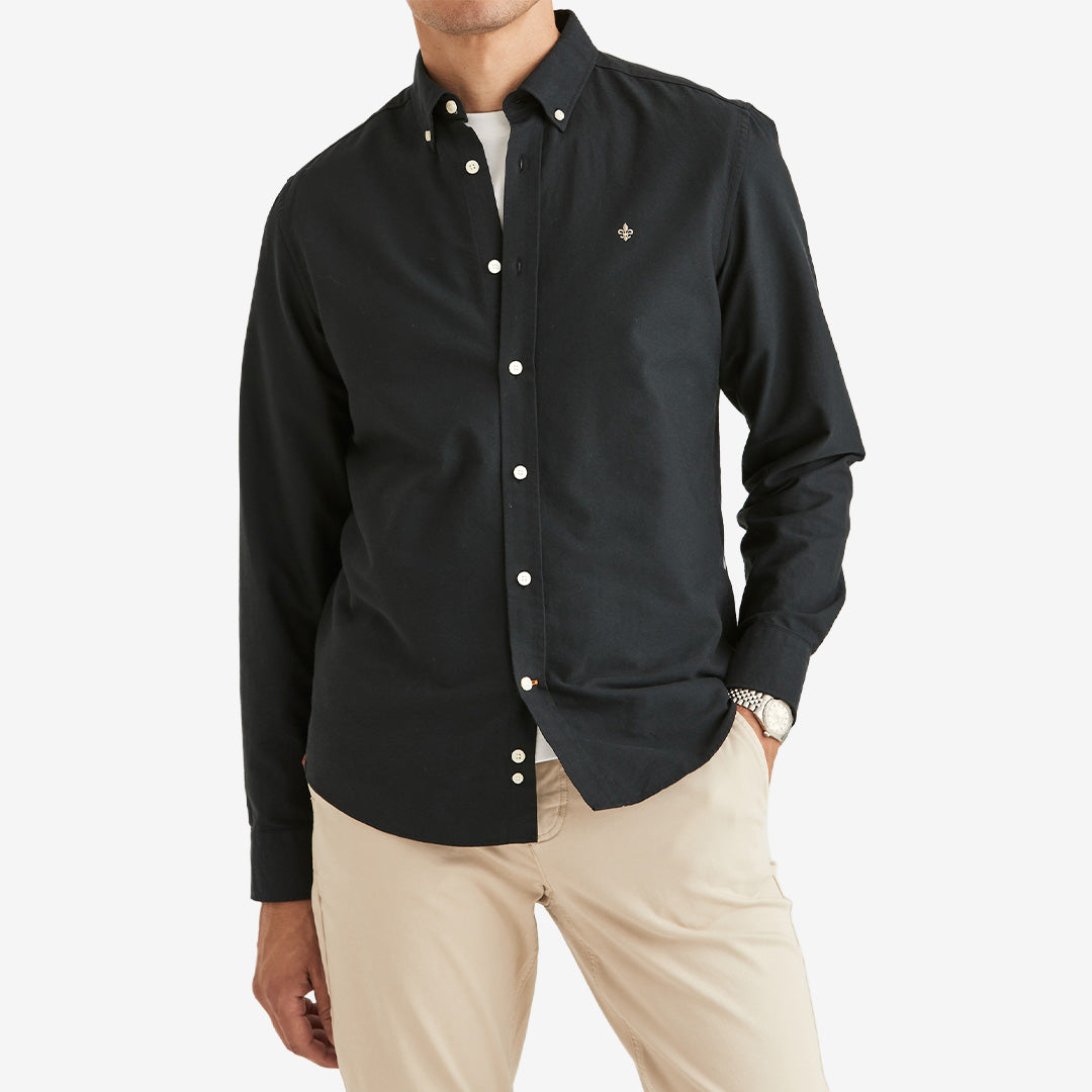 Morris Douglas Shirt Slim Fit svart herrskjorta i bomull