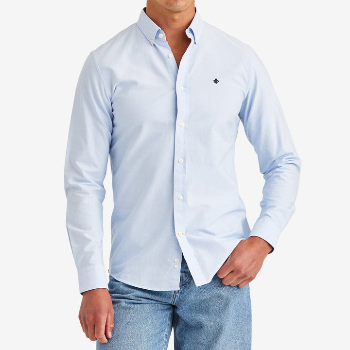 Morris Oxford Button Down Shirt Slim Fit ljusblå herrskjorta i bomull