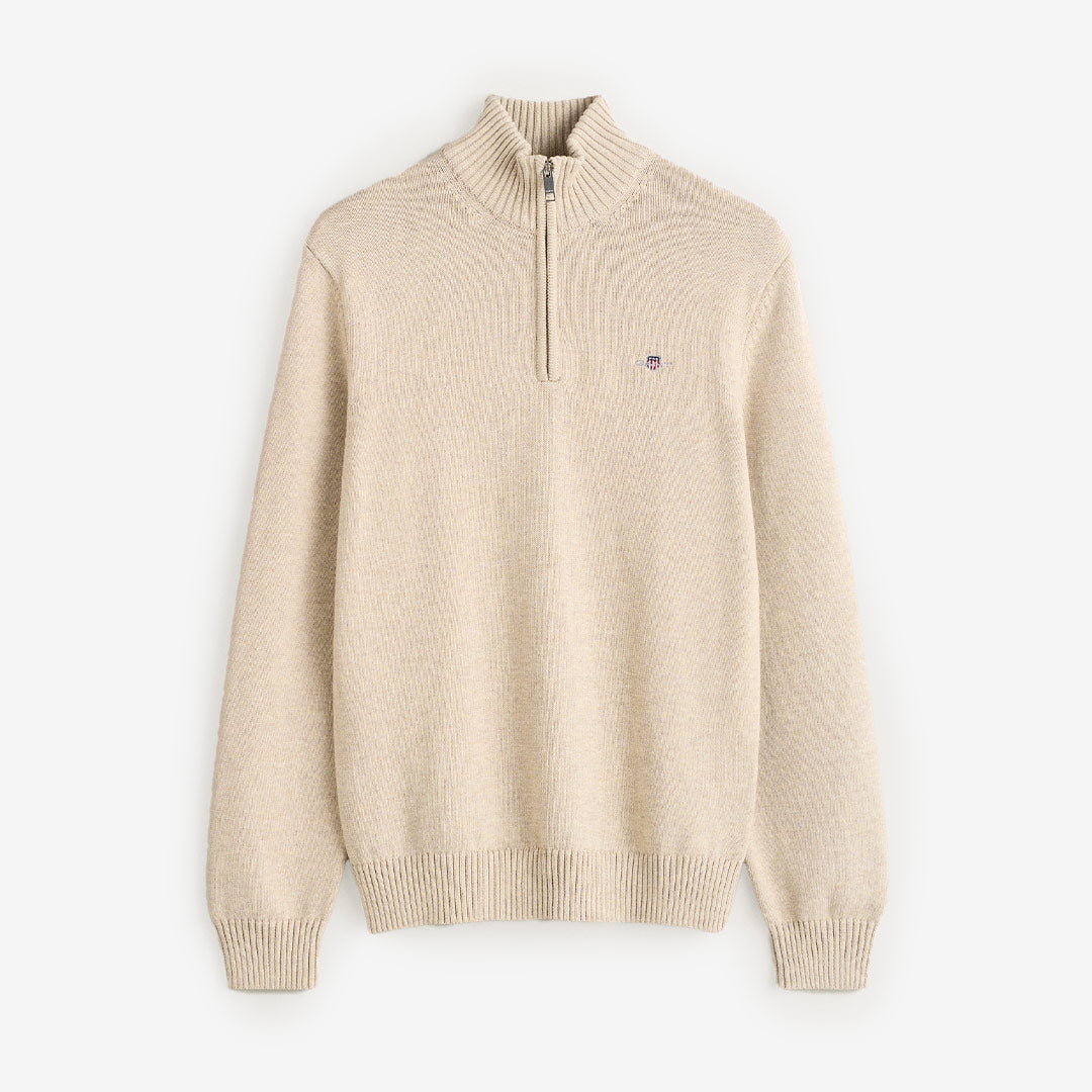 GANT Casual Cotton Half-Zip Sweater herr Seed Melange 8030170-299
