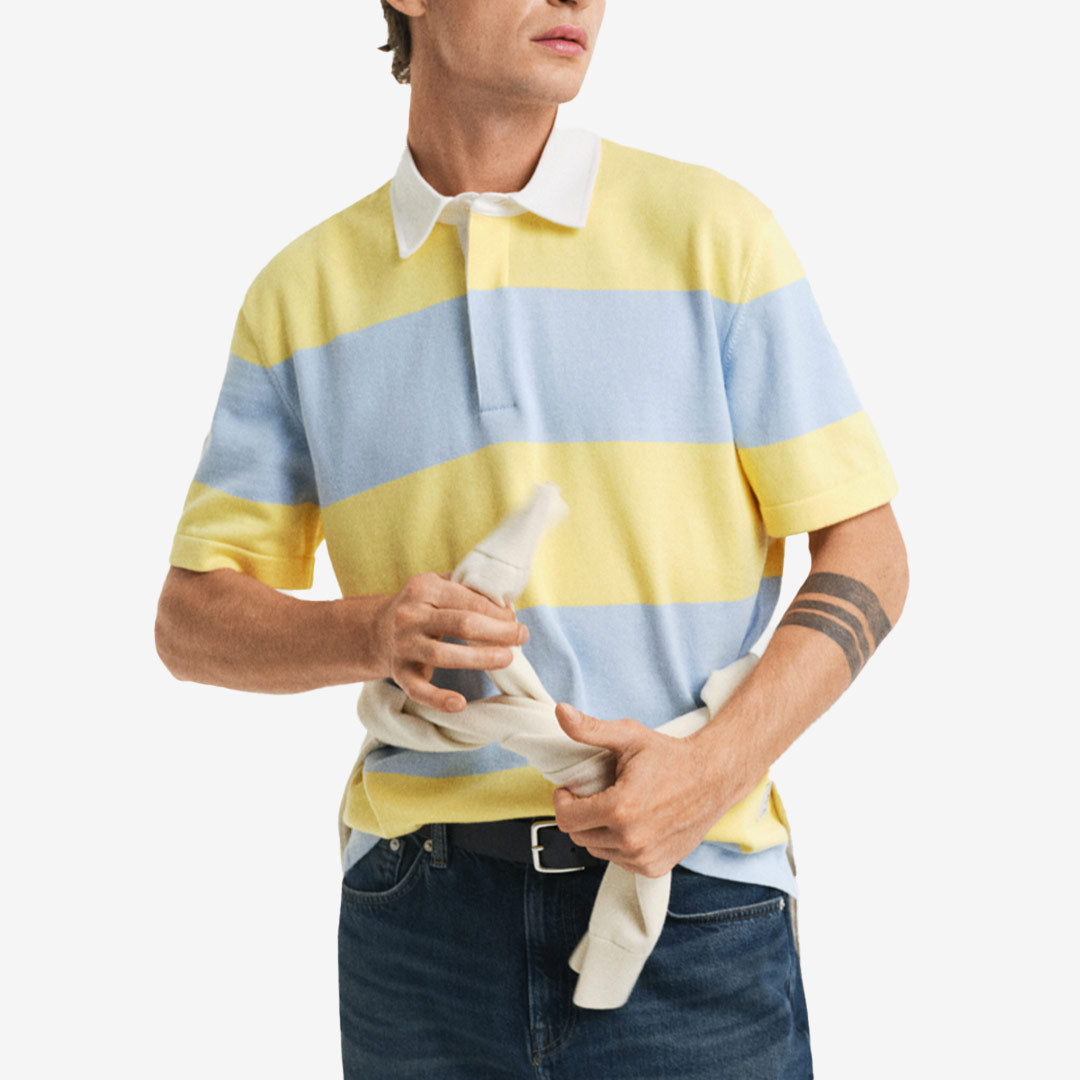 STRIPED COTTON SS POLO