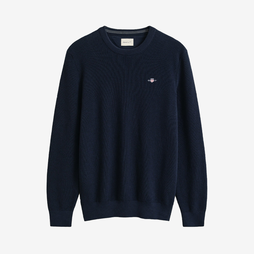 MICRO TEXTURED COTTON C-NECK