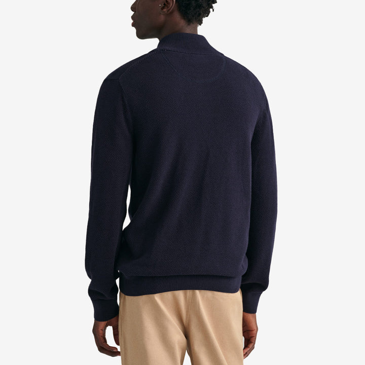 COTTON PIQUE ZIP CARDIGAN