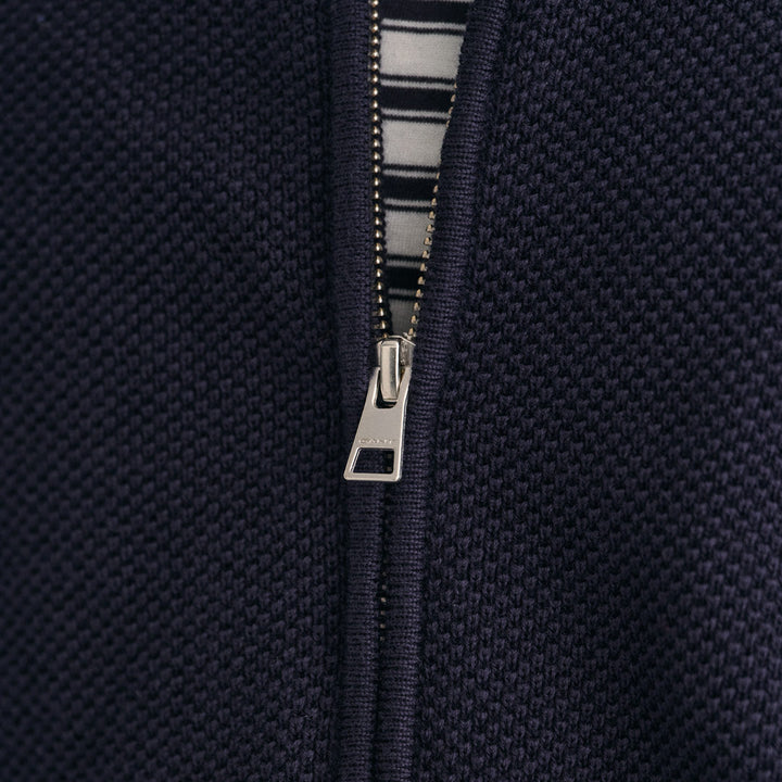 COTTON PIQUE ZIP CARDIGAN