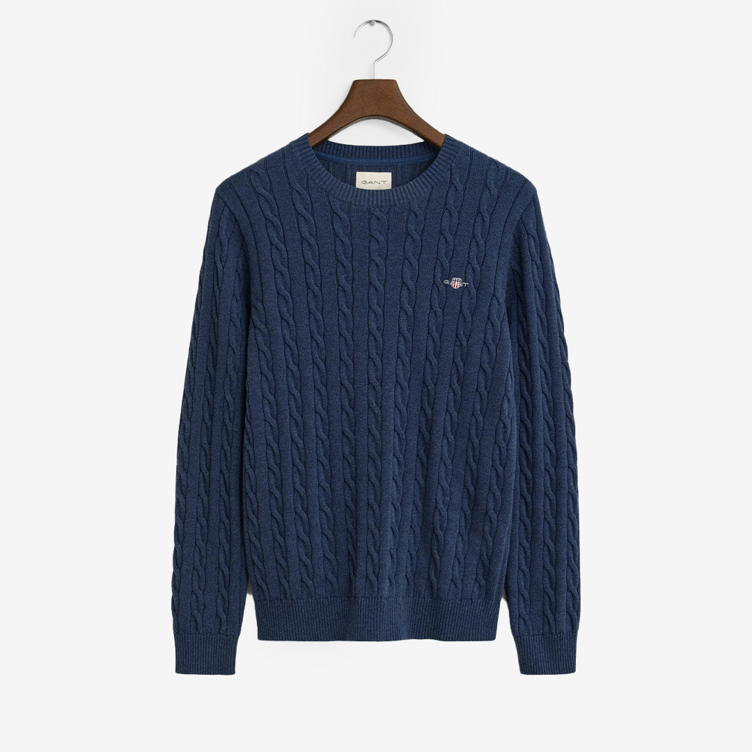 COTTON CABLE C-NECK