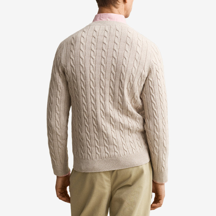 COTTON CABLE C-NECK