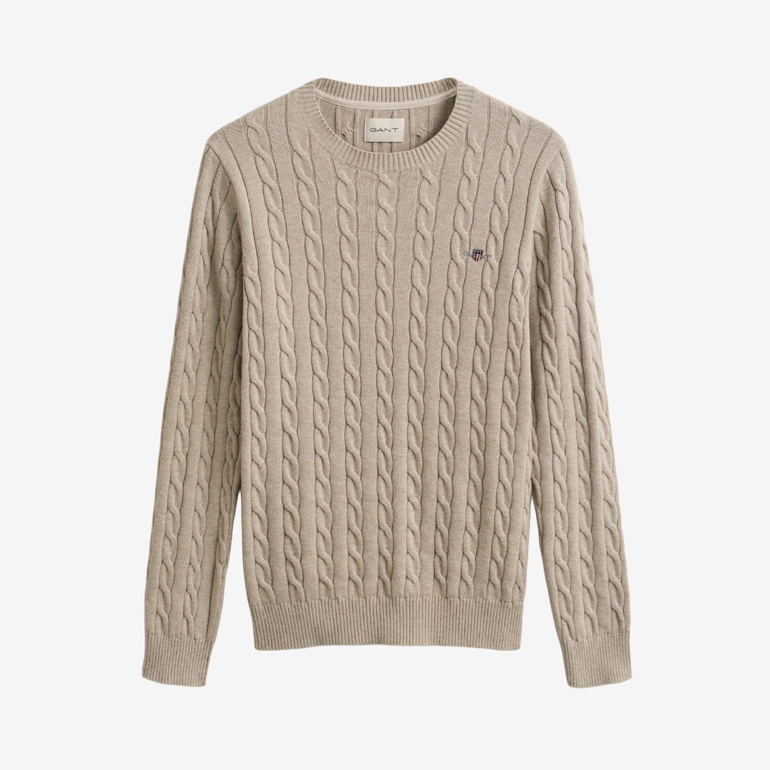 COTTON CABLE C-NECK