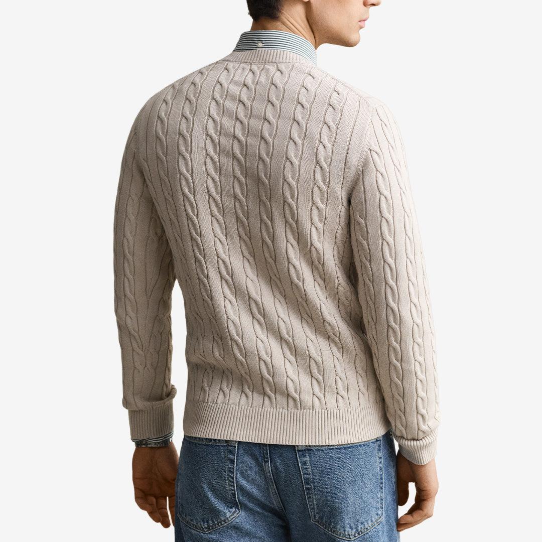 COTTON CABLE C-NECK