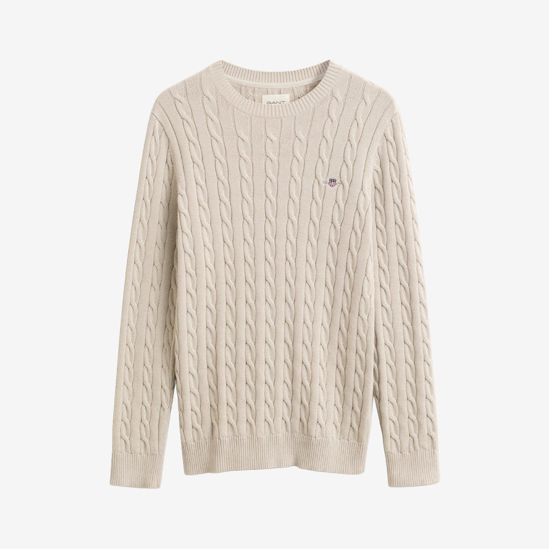 COTTON CABLE C-NECK