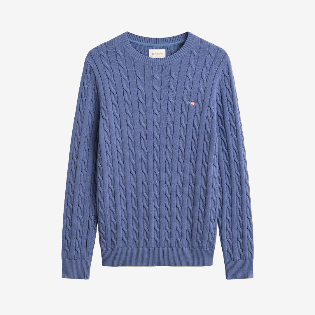 COTTON CABLE C-NECK