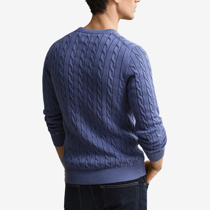 COTTON CABLE C-NECK