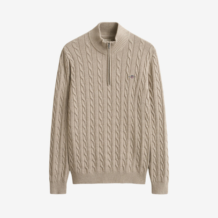 COTTON CABLE HALF ZIP