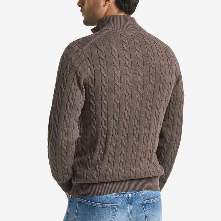 COTTON CABLE HALF ZIP