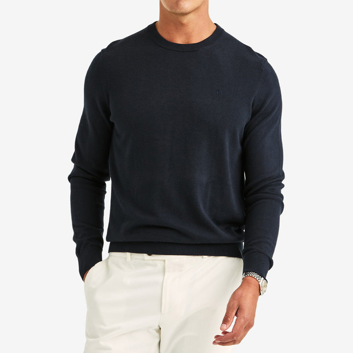 Morris Riley Oneck långärmad tröja Old Blue i 100% bomull