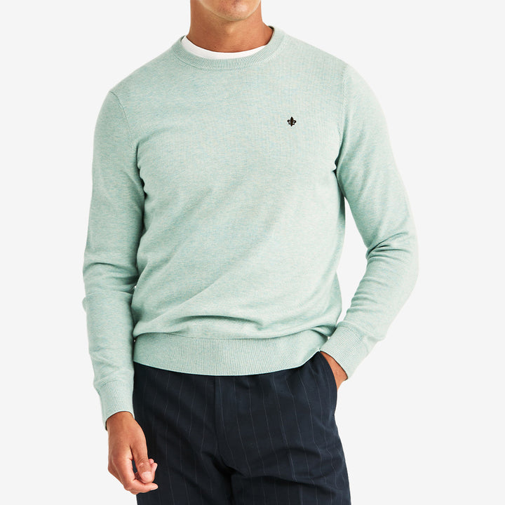 Morris Riley Oneck långärmad tröja Green i 100% bomull