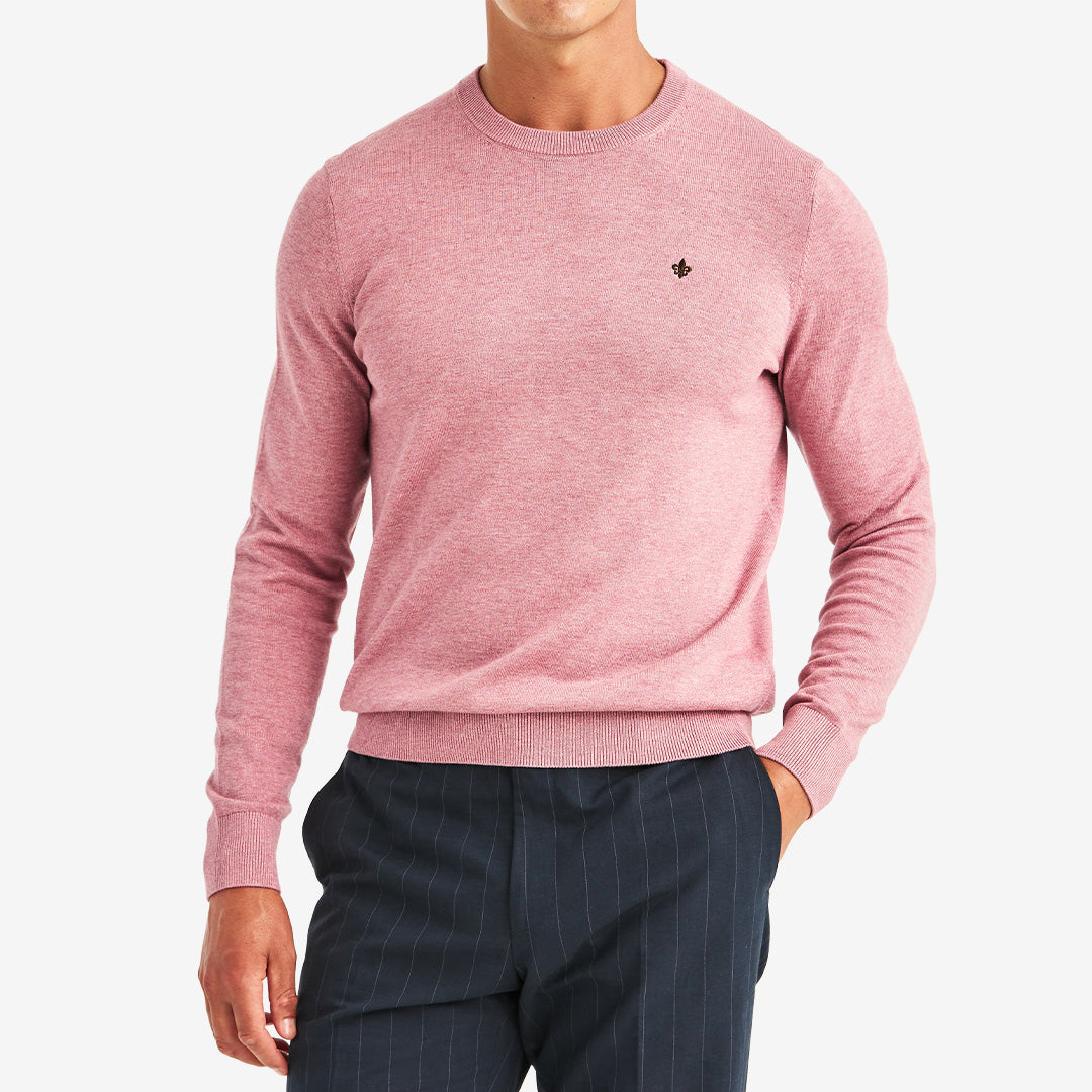 Morris Riley Oneck långärmad tröja Pink i 100% bomull