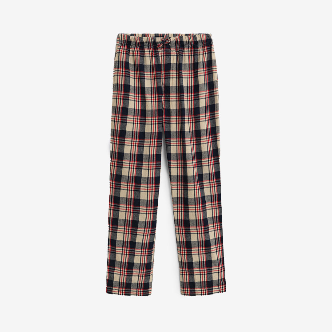 Gant Flannel Check Pajama Pants i Ruby Red med flanellrutigt mönster och dragsko i midjan
