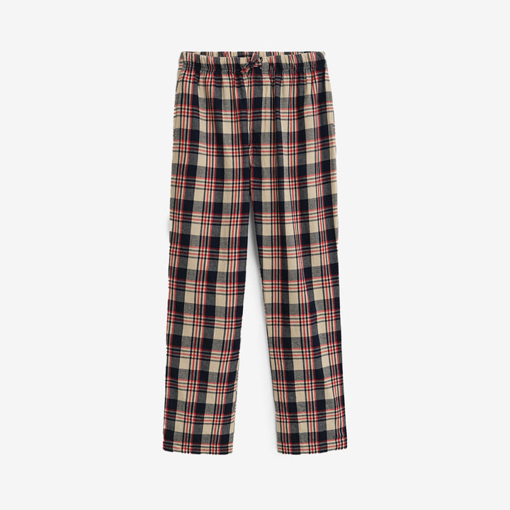 Gant Flannel Check Pajama Pants i Ruby Red med flanellrutigt mönster och dragsko i midjan