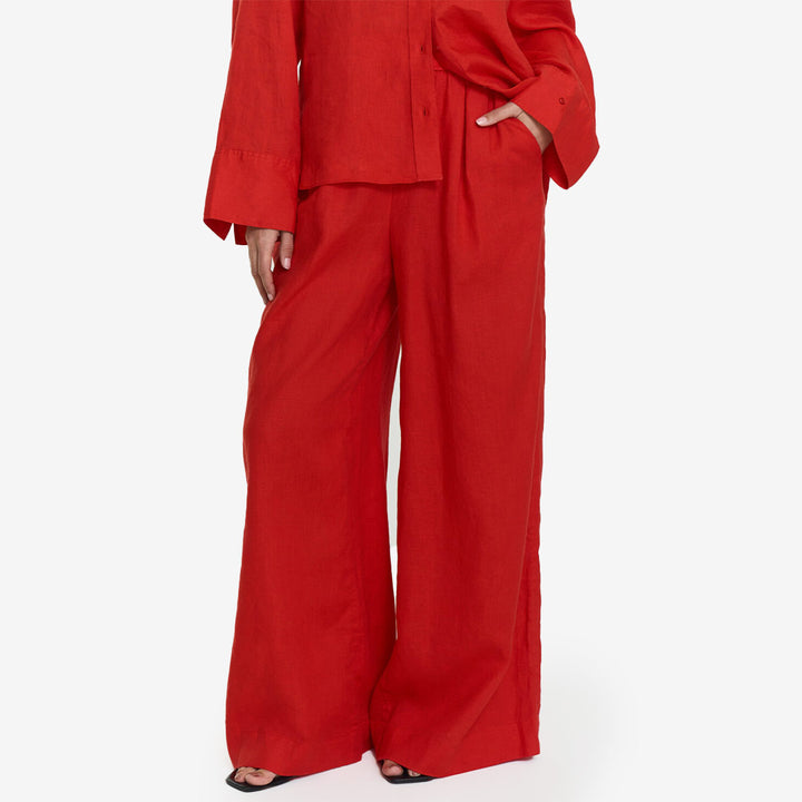 Twist & Tango Aprilia Linen Trousers poppy red linnebyxor dam