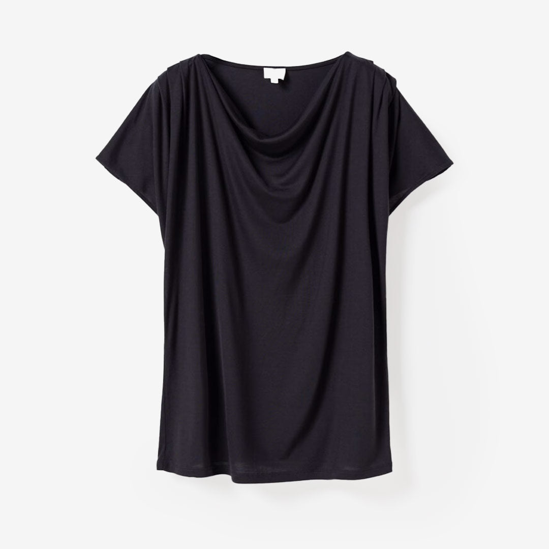 Twist & Tango Kalani Top Navy marinblå jersey topp dam med draperad halsringning