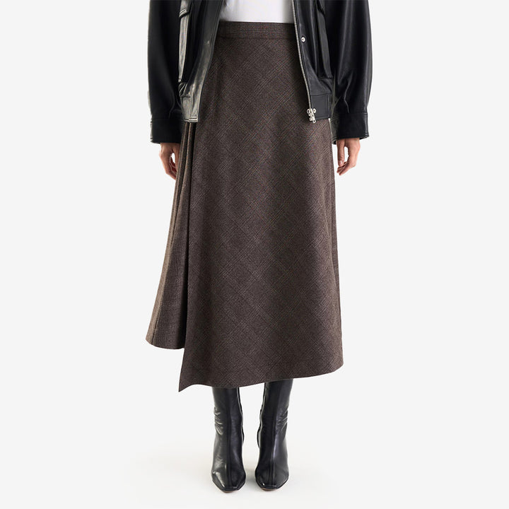 Twist & Tango Corey Skirt rutig midikjol dam Brown Check 9365
