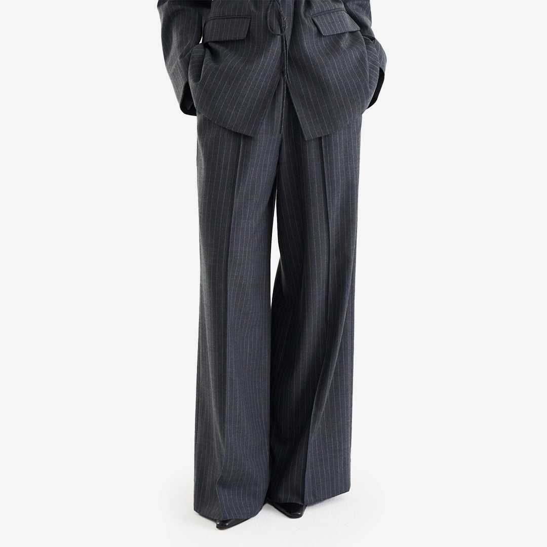 Twist & Tango Linn Trousers grå kritstrecksrandiga kostymbyxor dam 9404