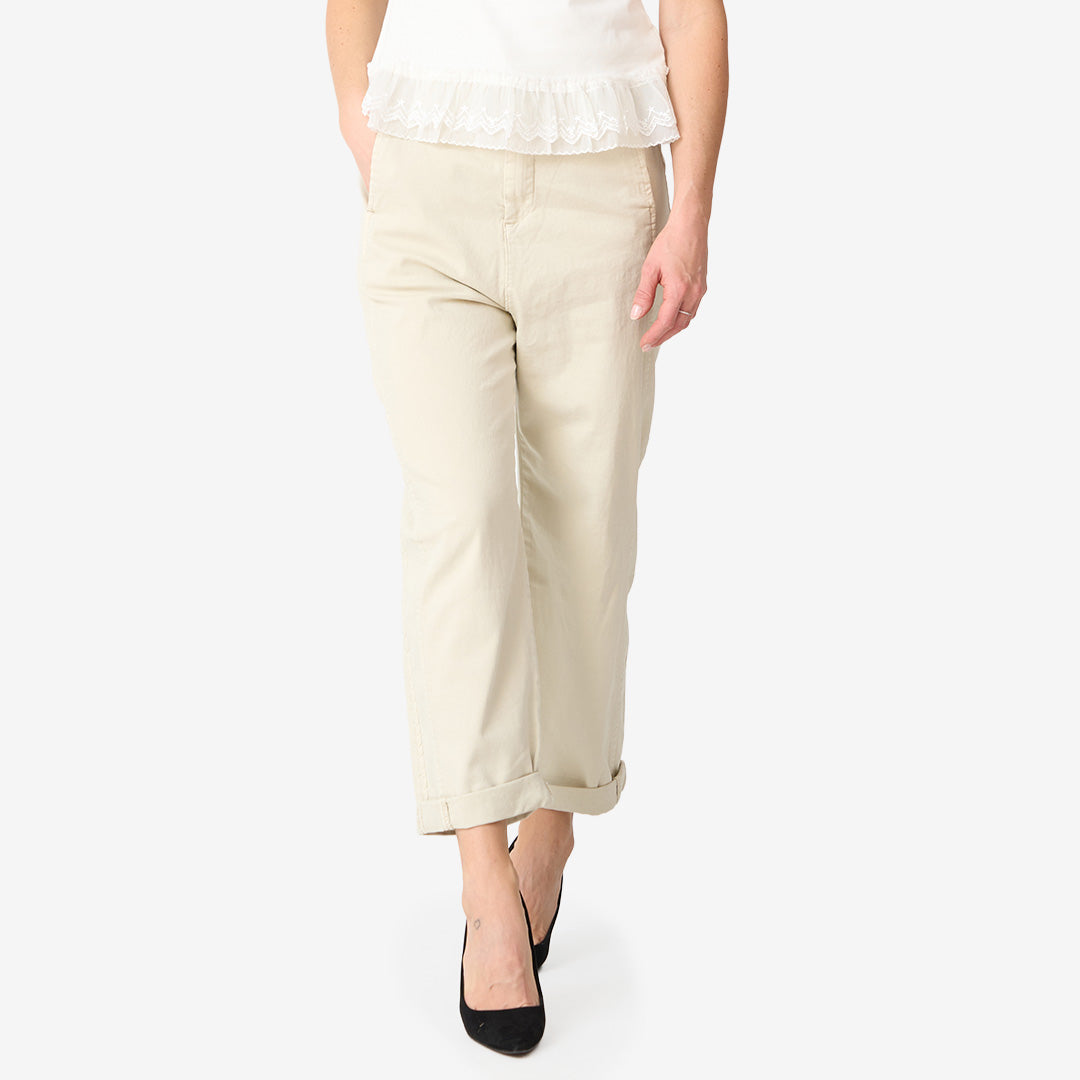 Beige ballongbyxa dam i bomull och elastan modell 98733