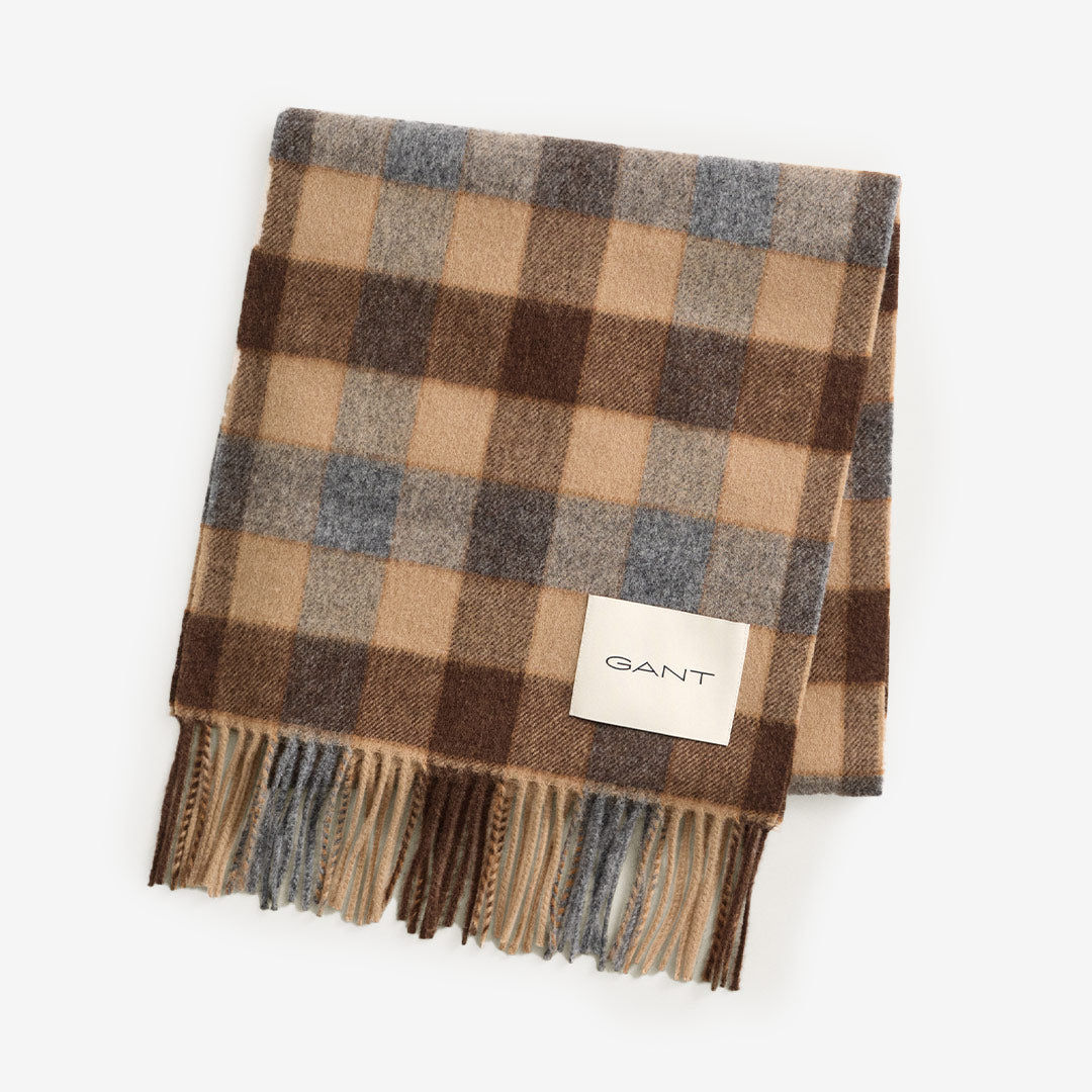 CHECKED WOOL SCARF