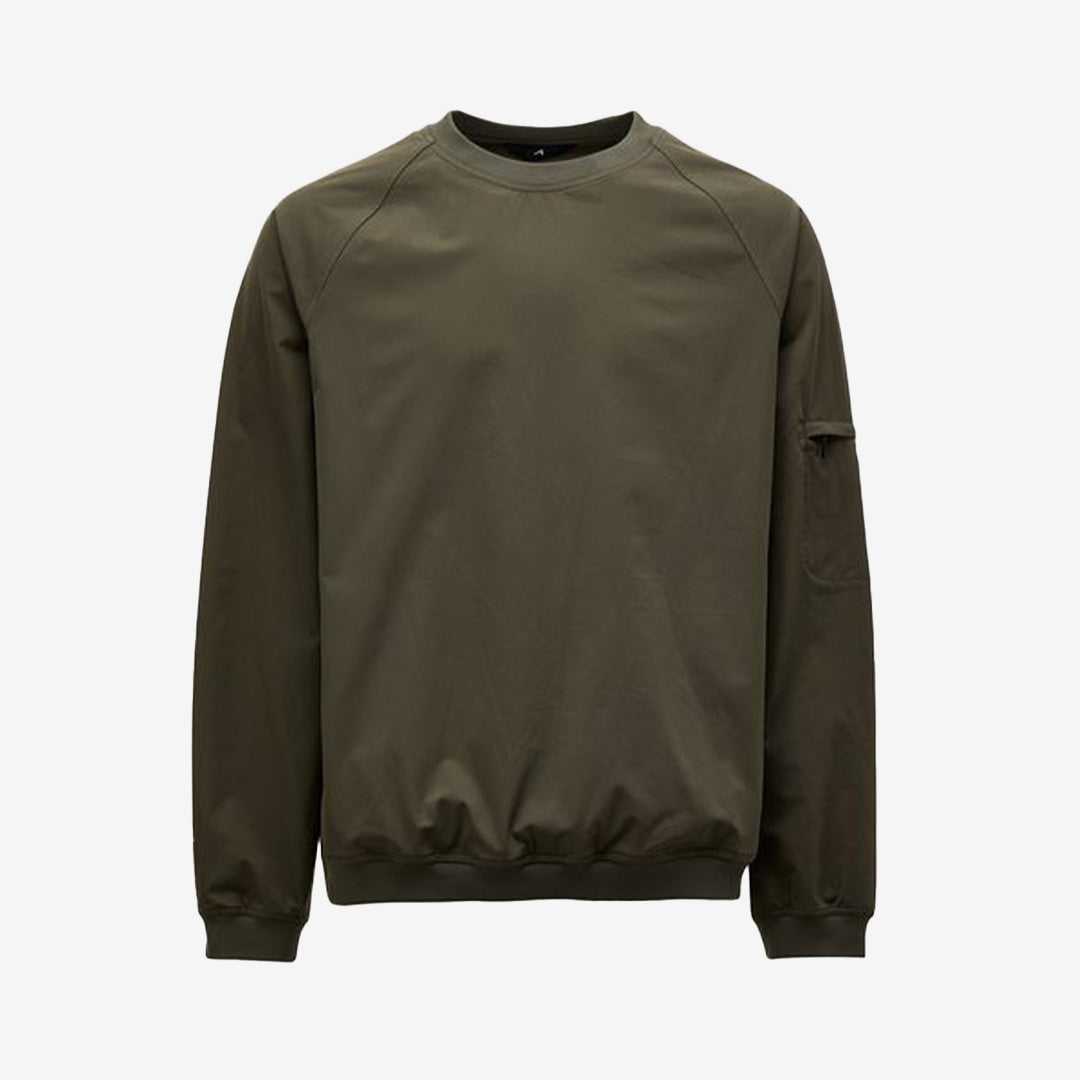 Cassis Shirt A0009 i dark olive – hybridsweater i ultralätt flex-nylon för aktiv livsstil