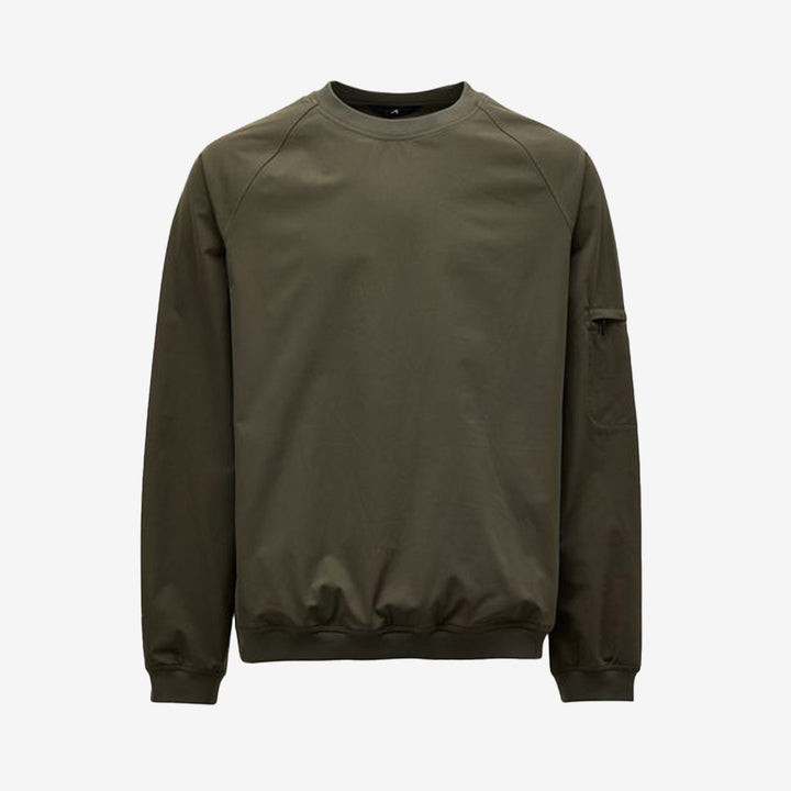 Cassis Shirt A0009 i dark olive – hybridsweater i ultralätt flex-nylon för aktiv livsstil