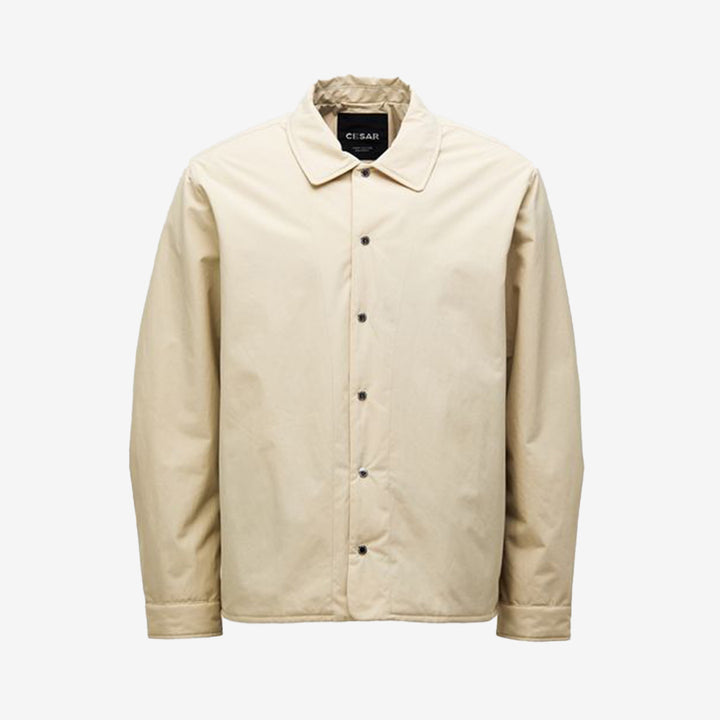 Bandol Shirt A0148 i light beige – hybrid overshirt med quiltat foder i återvunnet material
