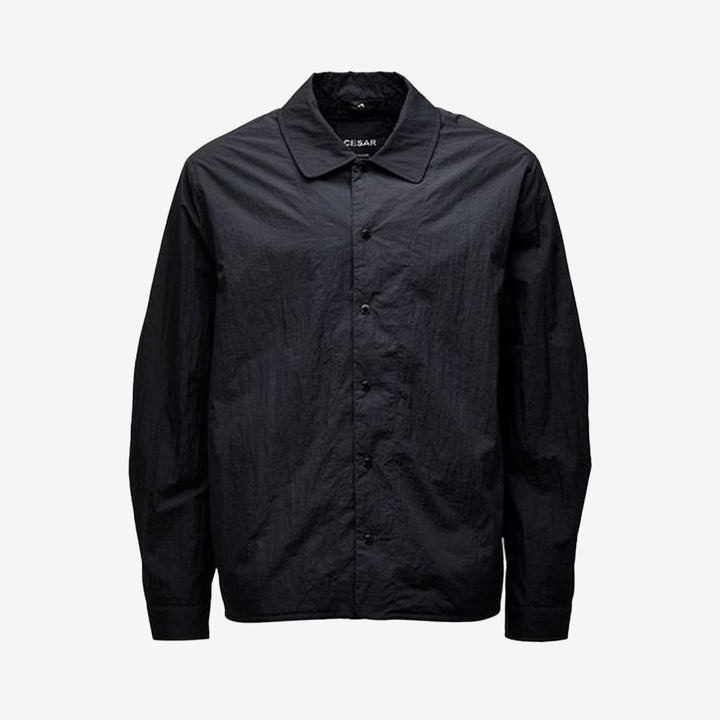 Bandol Shirt A0149 i svart – lätt hybrid overshirt i återvunnen nylon med fleecefoder