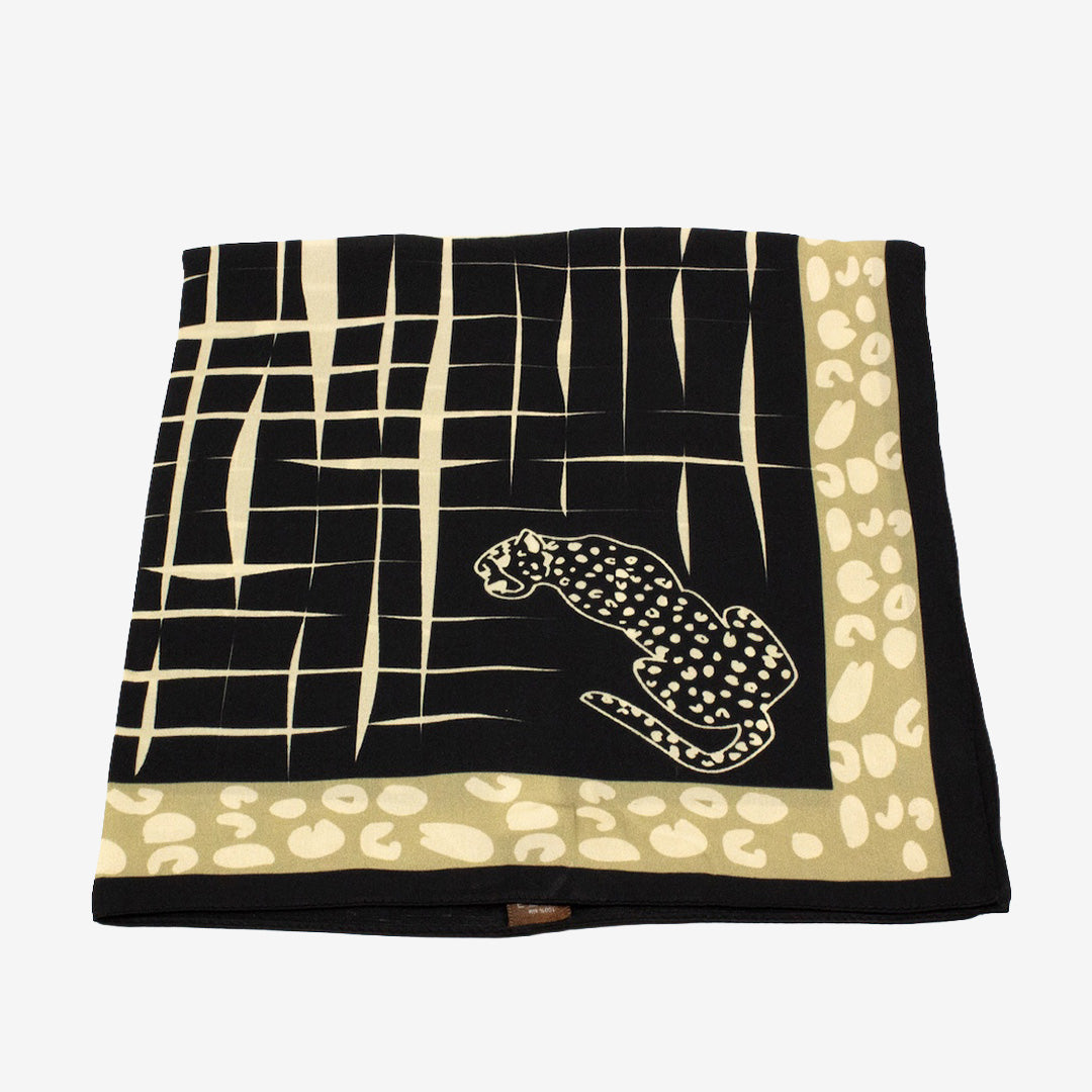 Leopard Square Silk Scarf