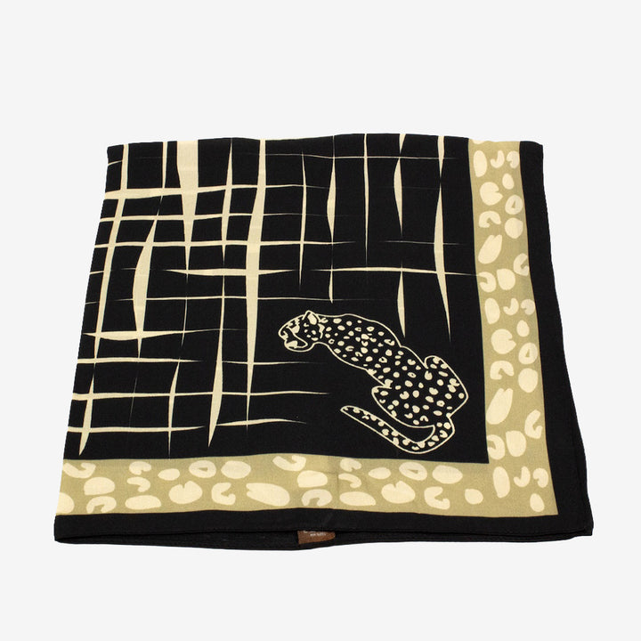 Leopard Square Silk Scarf