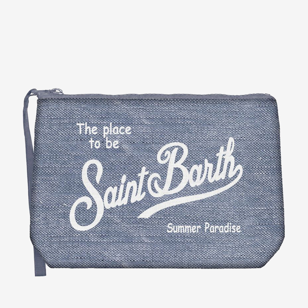 MC2 Saint Barth Aline necessär i 100% linne färg Linen Denim