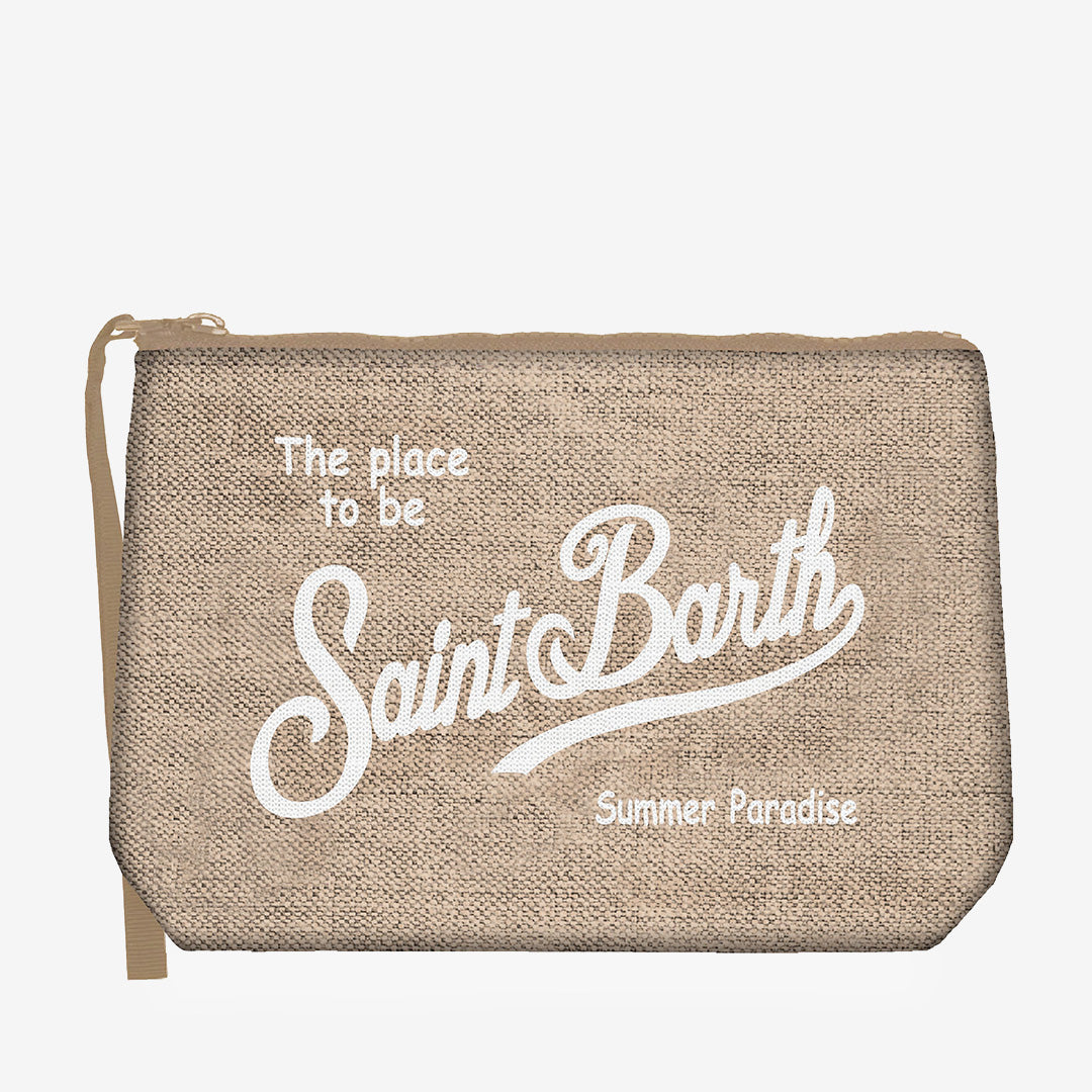 MC2 Saint Barth Aline beige necessär i 100% linne färg Linen 11 Beige