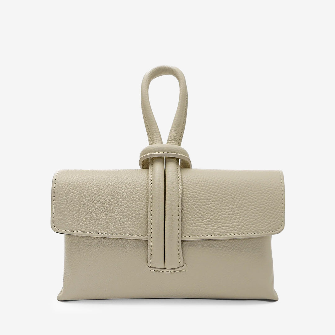 Ljustaupe Barletta D05 miniväska i läder med axelrem