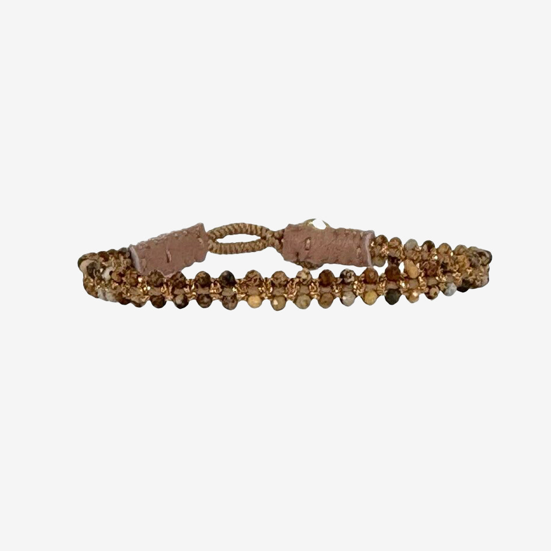 AA07 CAP PURE armband i bronze med tigeröga och guldpläterade 