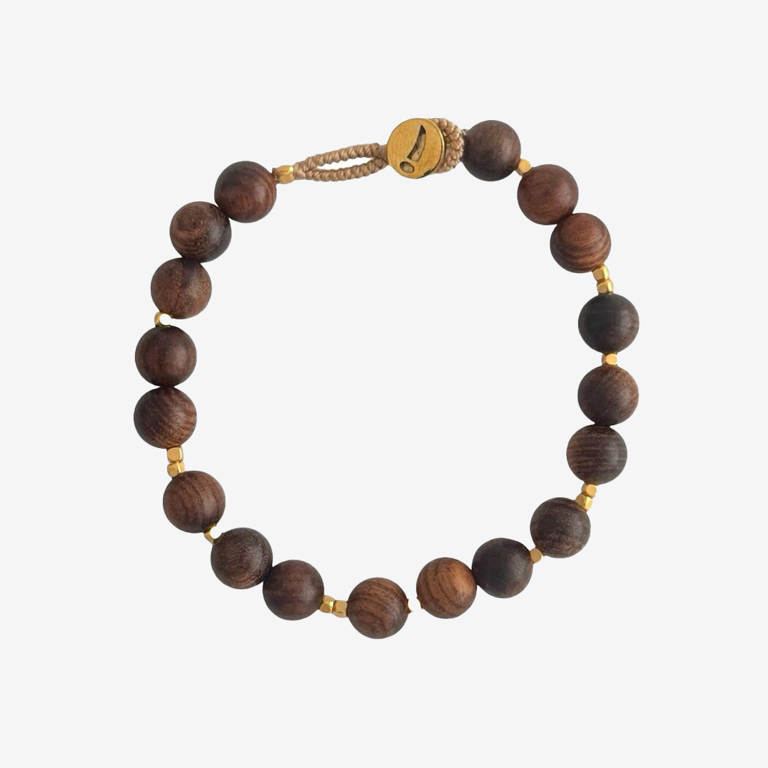 BOB36 BOB WOOD armband i bronze med mix av 8 mm halvädelstenar