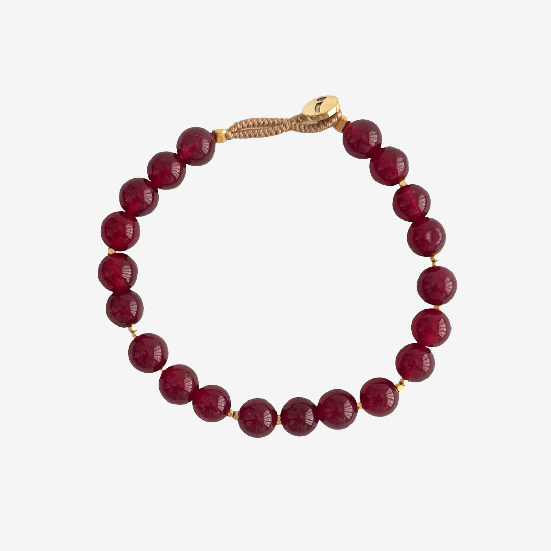 BOB22 BOB RUBY armband i maroon med mix av 8 mm halvädelstenar