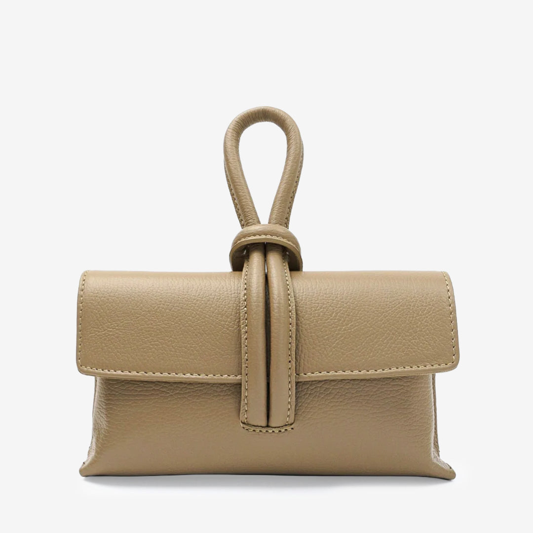 Ljustaupe Barletta D05 miniväska i läder med axelrem