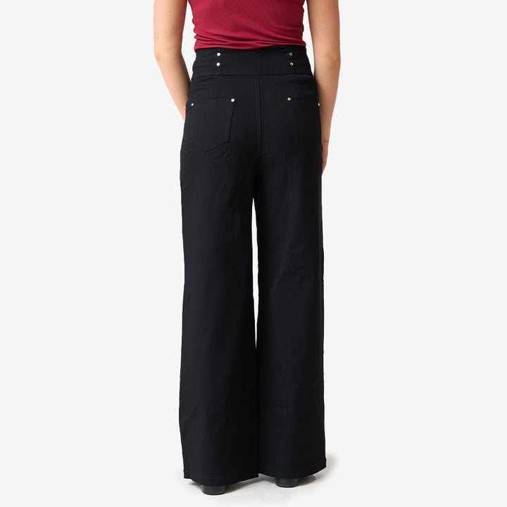 Byxor stretch wide leg