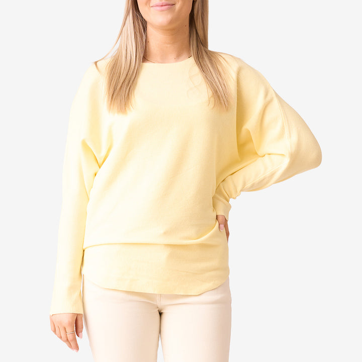 CH26SS06 stickad topp LEMON gul topp i viskosblandning