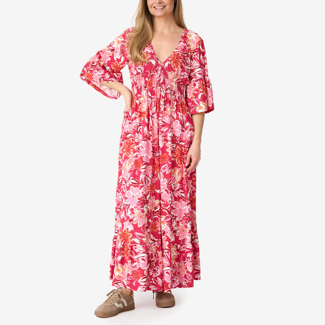 Rosa klänning dam i polyester och elastan modell CH26SS17