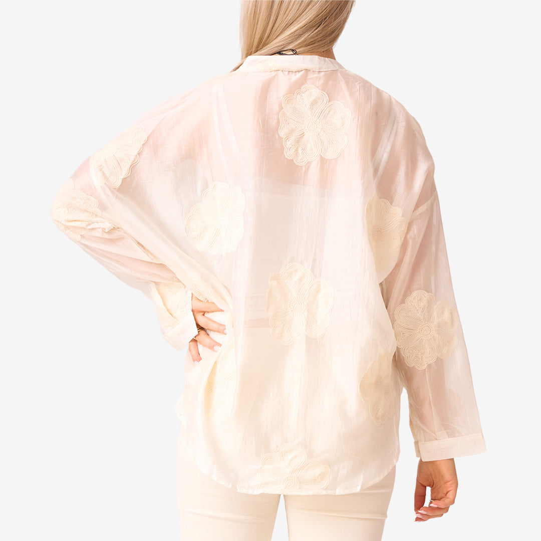 Blus m blommönster