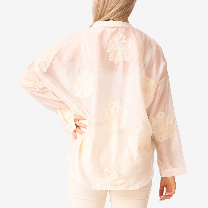 Blus m blommönster