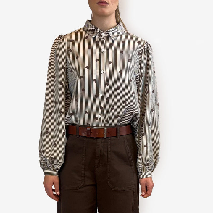 Blus m hjärtan lång ärm