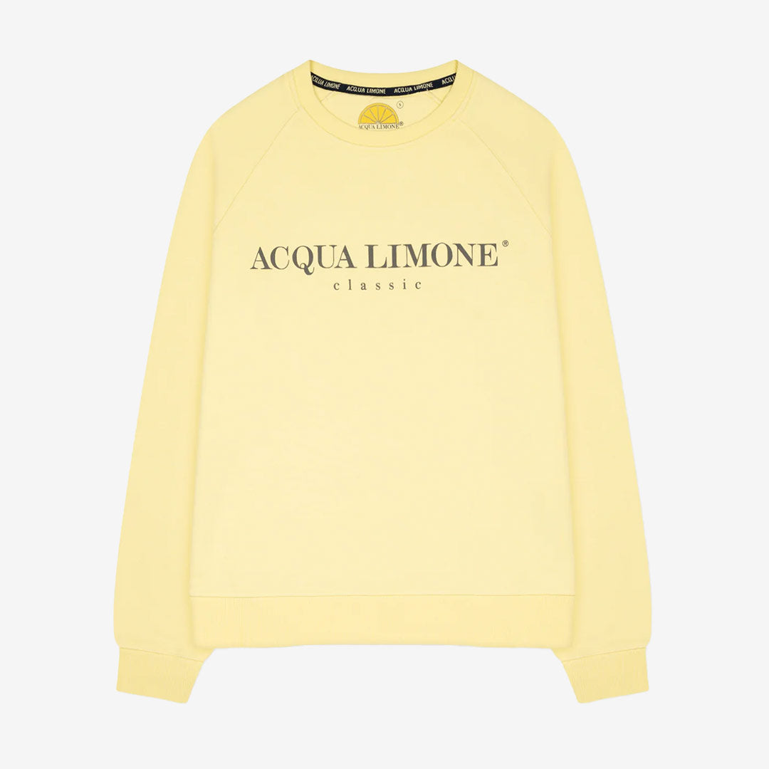 Acqua Limone College Classic lemon gul sweatshirt i bomull