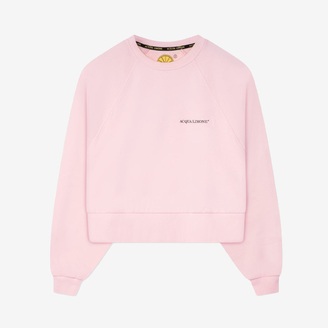 Acqua Limone Cropped Ivy Sweater Pale Pink dam bomull cropped sweatshirt 