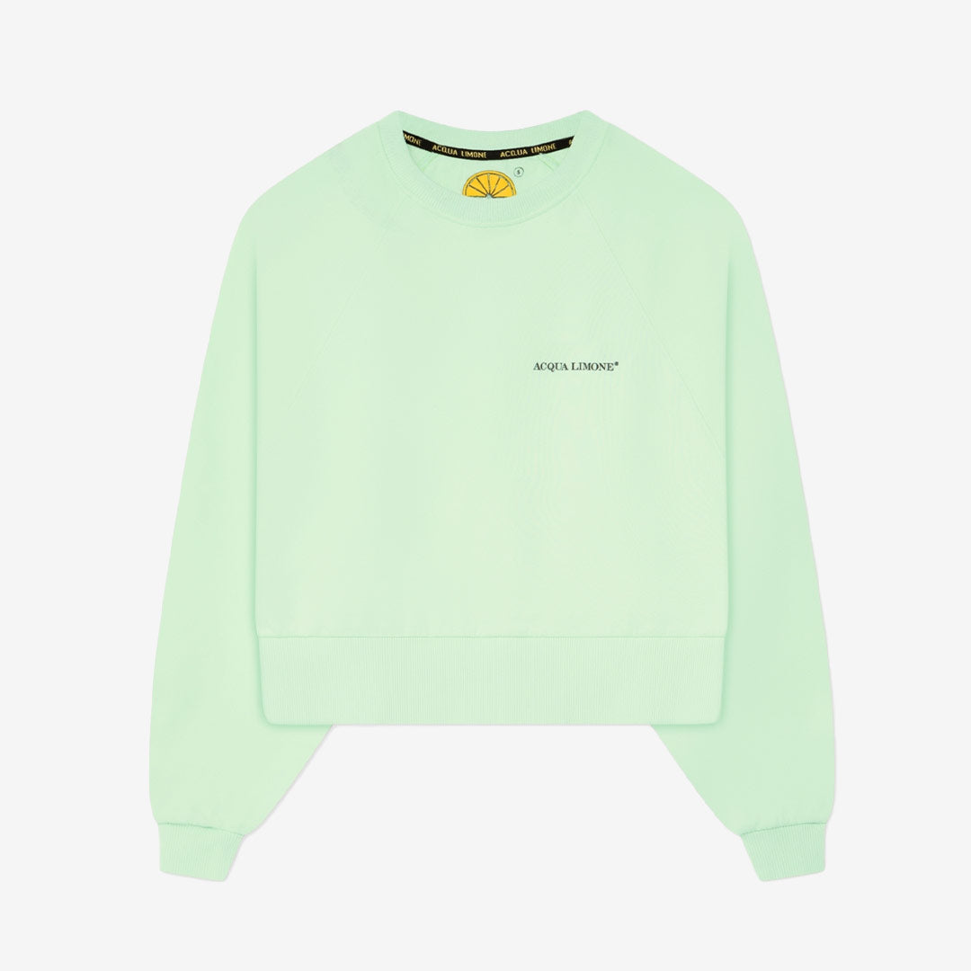 Acqua Limone Cropped Ivy Sweater  Summer Green dam bomull cropped sweatshirt