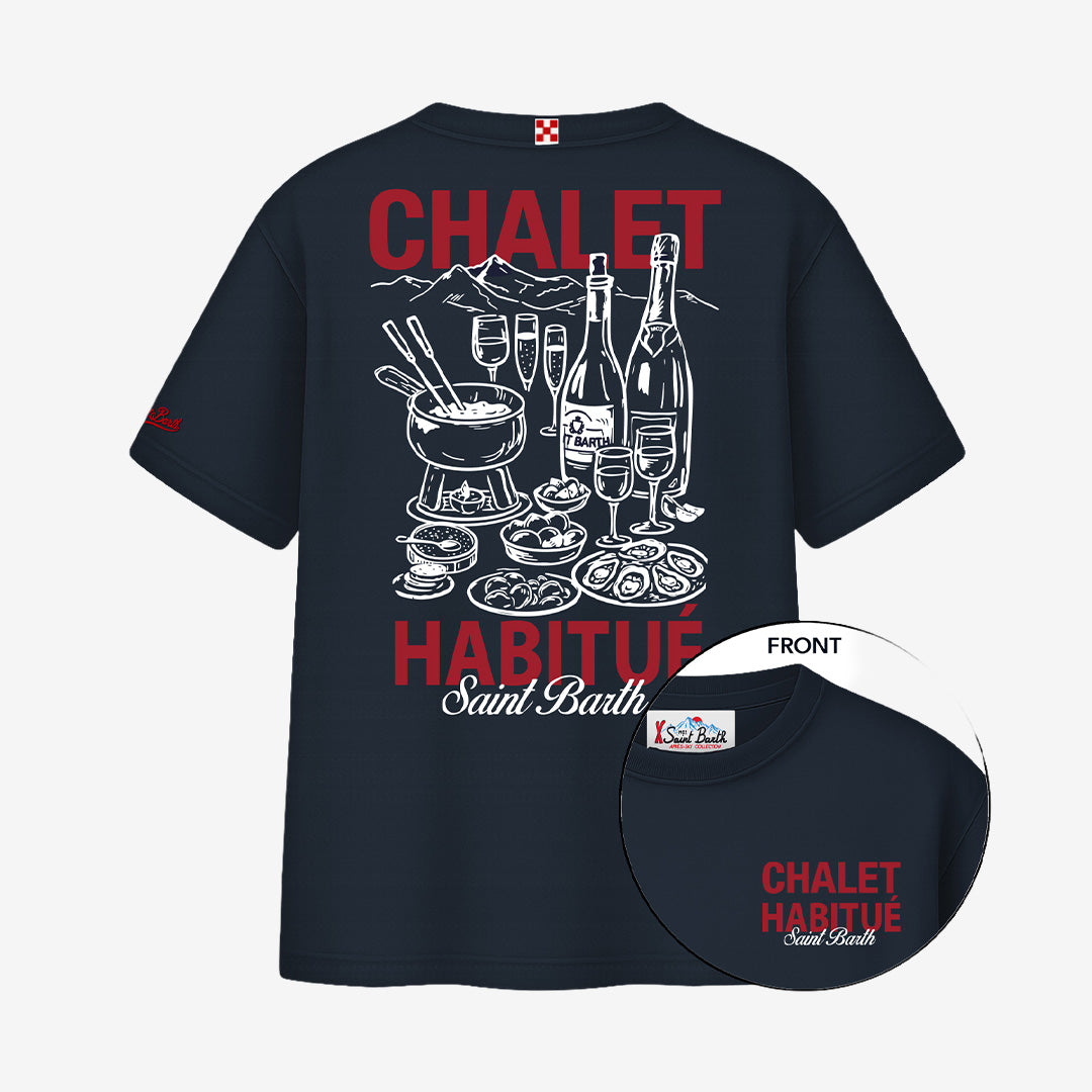 MC2 Saint Barth Delmar oversize t-shirt i 100% bomull med Chalet Habitue 61-motiv.